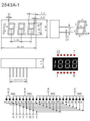 厂家直销——0.25英寸三位半蓝色LED数码管，泛光灯应用优选